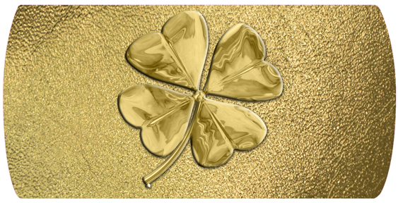Custom (5 5X2 75) Gold 4 Leaf Clover Shimmer Gold